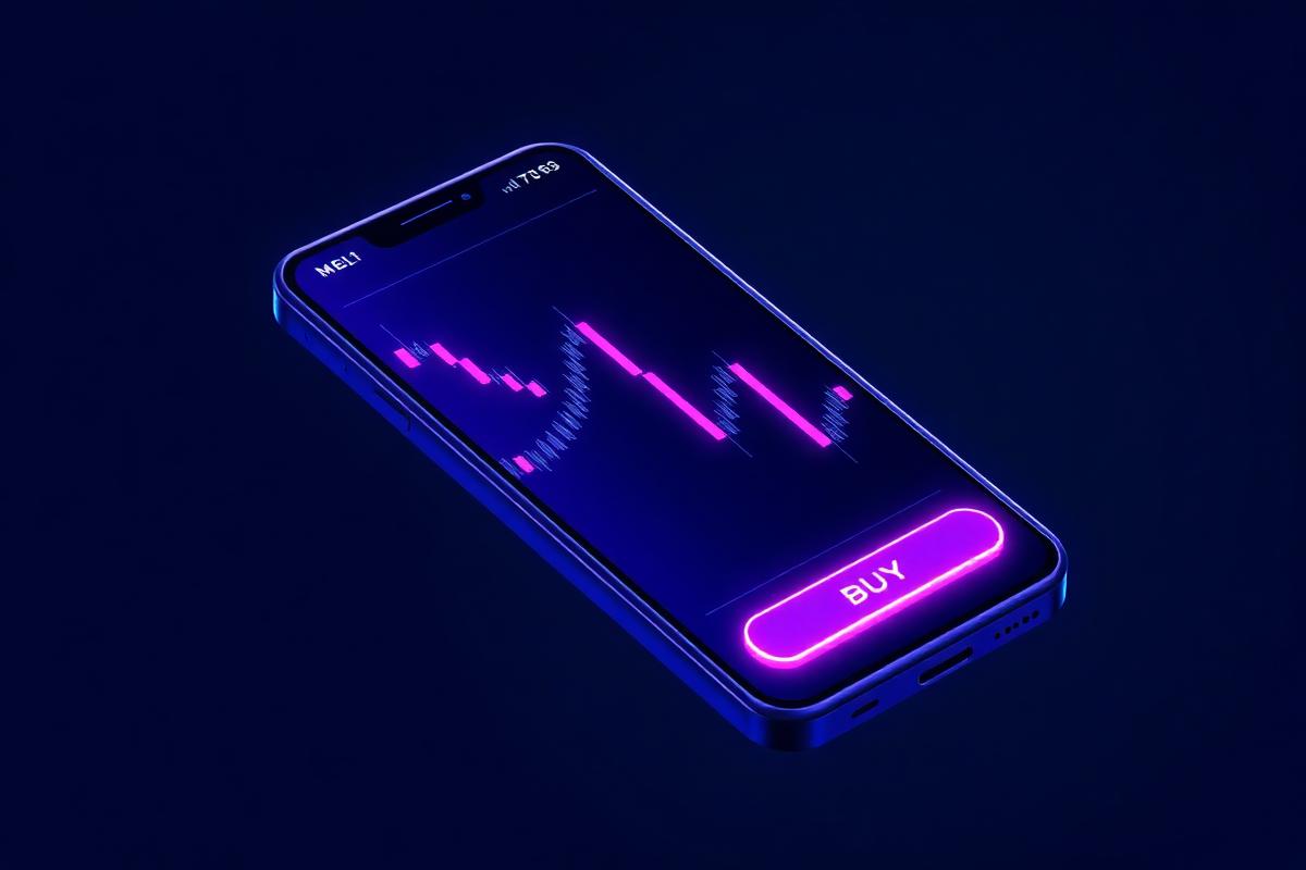 Mobile crypto trading terminal illustration